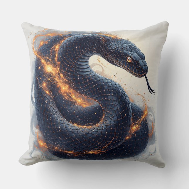 Fiery Serpent With Dynamic Energy For Decor 🔥 Cushion (Front)