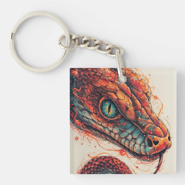 Fiery Serpent with Dynamic Energy Key Ring (Front)