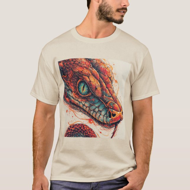 Fiery Serpent with Dynamic Energy T-Shirt (Front)