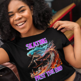 Fiery Skating Skeleton A Death-Defying Ride T-Shirt