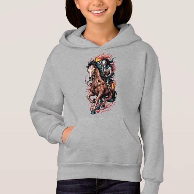 Fiery Skeleton Rider on a Galloping Horse (Front)