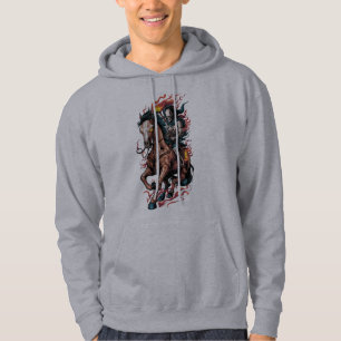 Fiery Skeleton Rider on a Galloping Horse Hoodie
