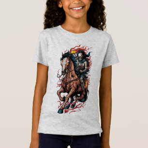 Fiery Skeleton Rider on a Galloping Horse T-Shirt