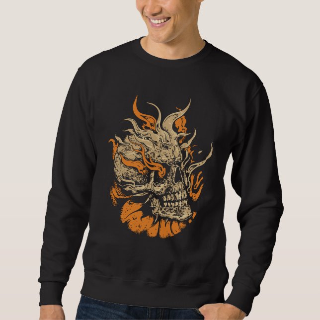 Fiery Skull: Flames of Rebellion Sweatshirt (Front)