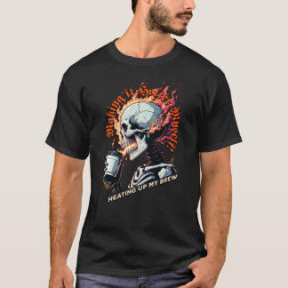 Fiery Skull - Unleashing the Heat of Hot Coffee T-Shirt