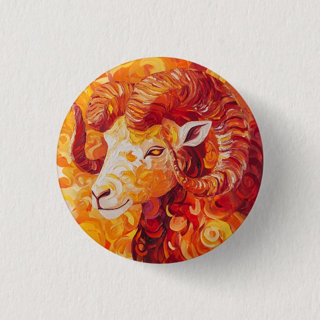 Fiery Solar Capricorn Spirit 3 Cm Round Badge (Front)