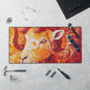 Fiery Solar Capricorn Spirit Desk Mat