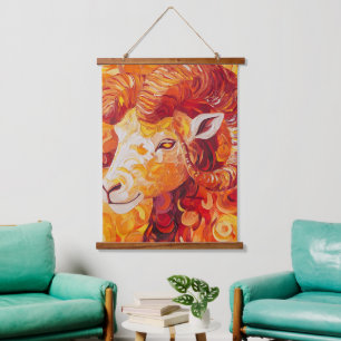 Fiery Solar Capricorn Spirit Hanging Tapestry