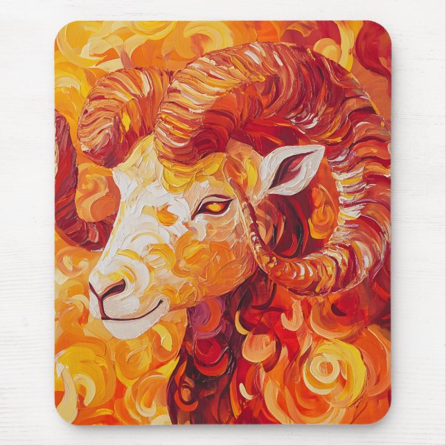 Fiery Solar Capricorn Spirit Mouse Mat (Front)