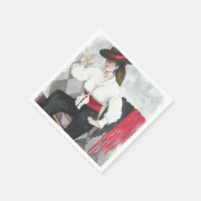 FIERY SPANISH DANCER PAPER NAPKINS (Corner)
