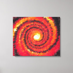 FIERY SPIRAL SUN ABSTRACT ART CANVAS PRINT