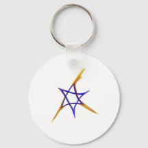 Fiery Star of David Keychain