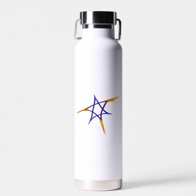 Fiery Star of David Water Bottle (Front)
