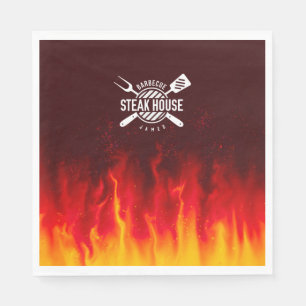 Fiery Steak House Napkins — Custom BBQ Flames