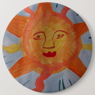 Fiery Sun 6 Cm Round Badge