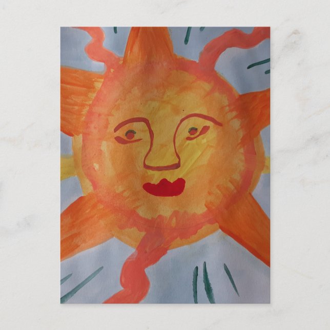 Fiery Sun Flat Postcard (Front)