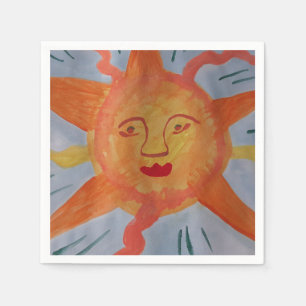 Fiery Sun Paper Napkins