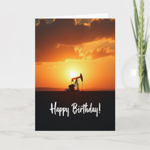 Fiery Sunset Birthday Card
