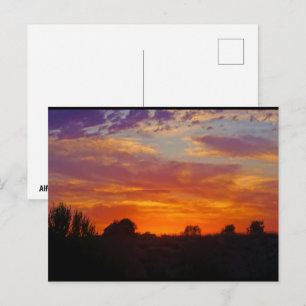 Fiery Sunset Landscape Postcard