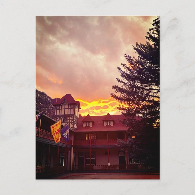 Fiery Sunset over the Redstone Inn  Postcard (Front)