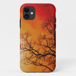 Fiery Sunset & Tree Nature Art iPhone 11 Case