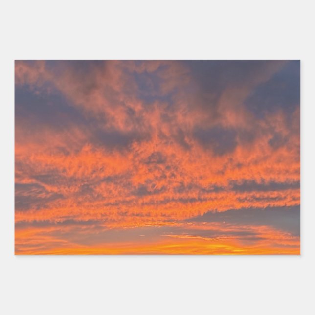 Fiery Sunset Wrapping Paper Sheet (Front)