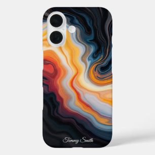 Fiery Swirl Abstract – Bold & Dynamic Art iPhone 16 Case