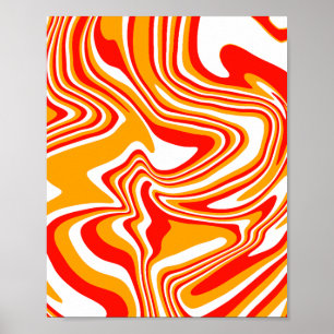 Fiery Swirls – Bold and Energetic Abstract Art Poster