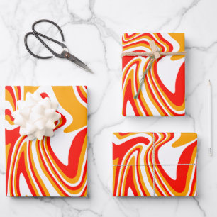Fiery Swirls – Bold and Energetic Abstract Art  Wrapping Paper Sheet