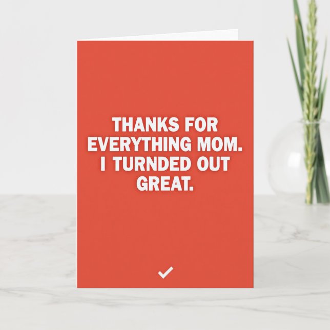 Fiery Thanks Mom Message Card (Front)