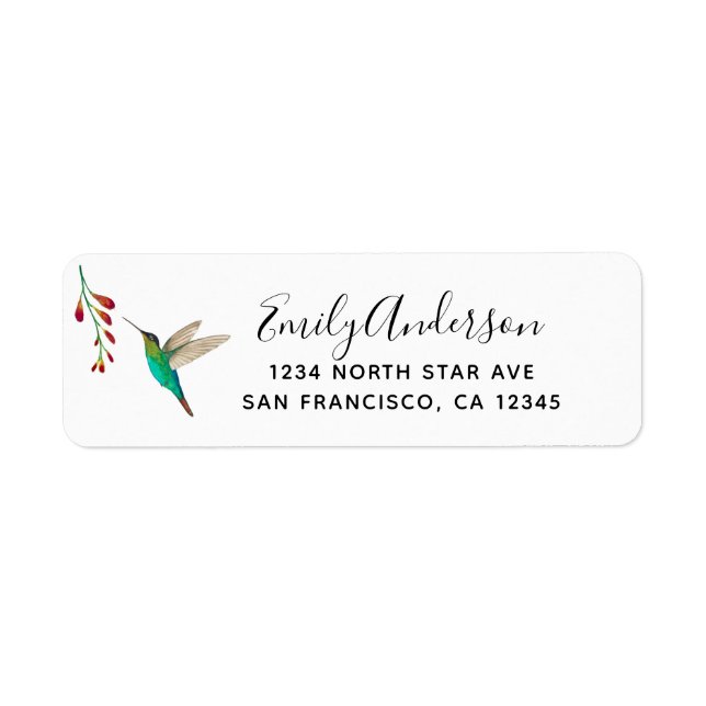 Fiery-throated Hummingbird Label (Front)