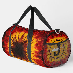 Fiery Tie Dye Sport Gear Monogram Personalised Duffle Bag