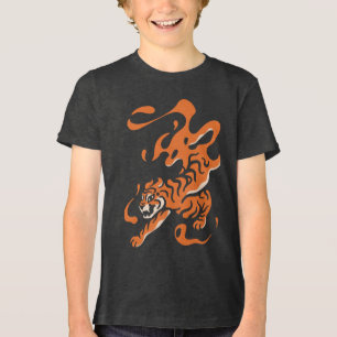 Fiery Tiger: Asian Bold Design Tri-Blend Shirt