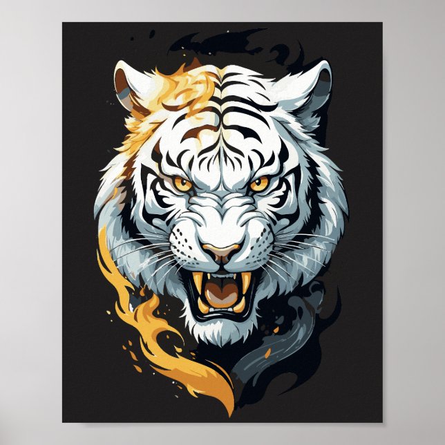 Fiery tiger design poster (Front)
