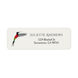 Fiery Topaz Hummingbird Return Address Label