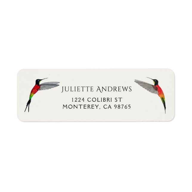 Fiery Topaz Hummingbird Return Address Label (Front)