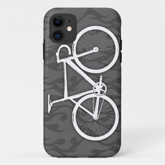 Fiery Track Bike - white on grey Case-Mate iPhone Case (Back)