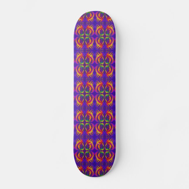 Fiery Tribal Pattern Skateboard (Front)