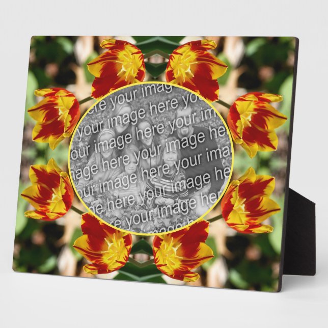 Fiery Tulip Flowers Create Your Own Photo Plaque (Side)