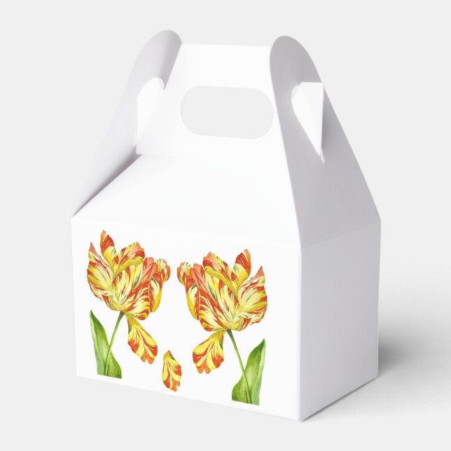 Fiery Tulips on a Favour Box (Front Side)