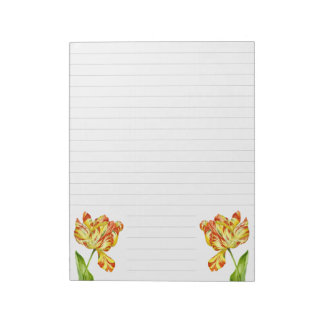 Fiery Tulips on a Large Notepad