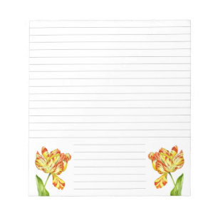 Fiery Tulips on a Medium Sized Notepad