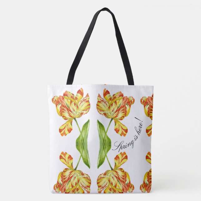 Fiery Tulips on a Tote Bag (Front)