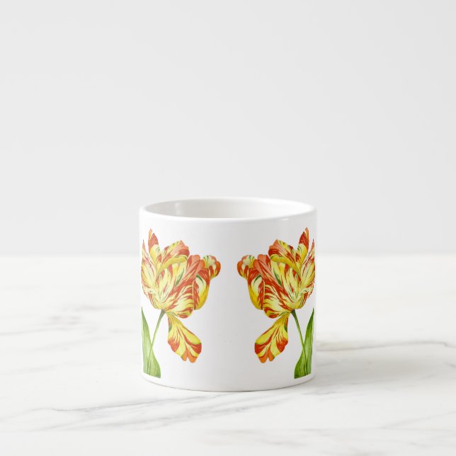 Fiery Tulips on an Espresso Mug (Front)