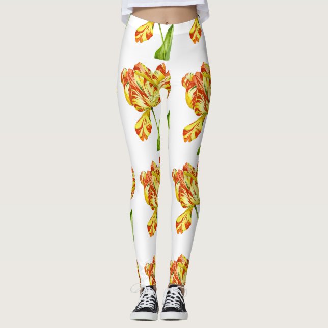Fiery Tulips on Leggings (Front)