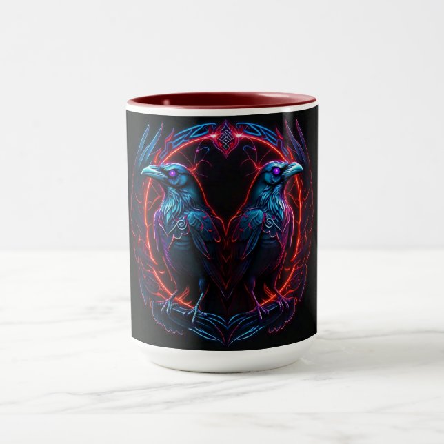 Fiery Two Ravens Mug (Center)