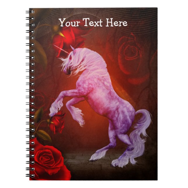 Fiery Unicorn Fantasy Horse Notebook (Front)