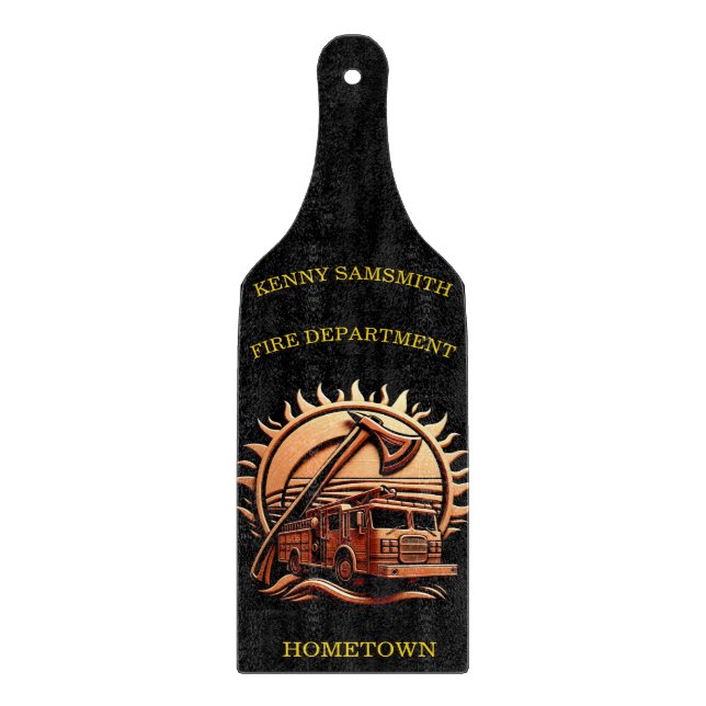 Fiery Valour Intricate Heroic Design Of Fire Truck Cutting Board (Front)
