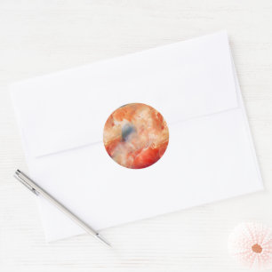 Fiery Veins of Liquid Marble Classic Round Sticker