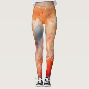 Fiery Veins of Liquid Marble Leggings